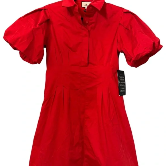 New!! 🌺 TUCKERNUCK Red Mini Delaney Dress S NWT - Picture 11 of 11